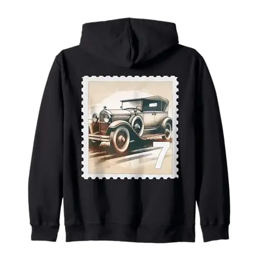 Vintage Velocity – Stamp No. 7 Zip Hoodie Apparel