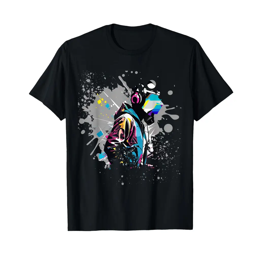 Vivid Beats: Abstract Audio Adventurer T Shirt Apparel
