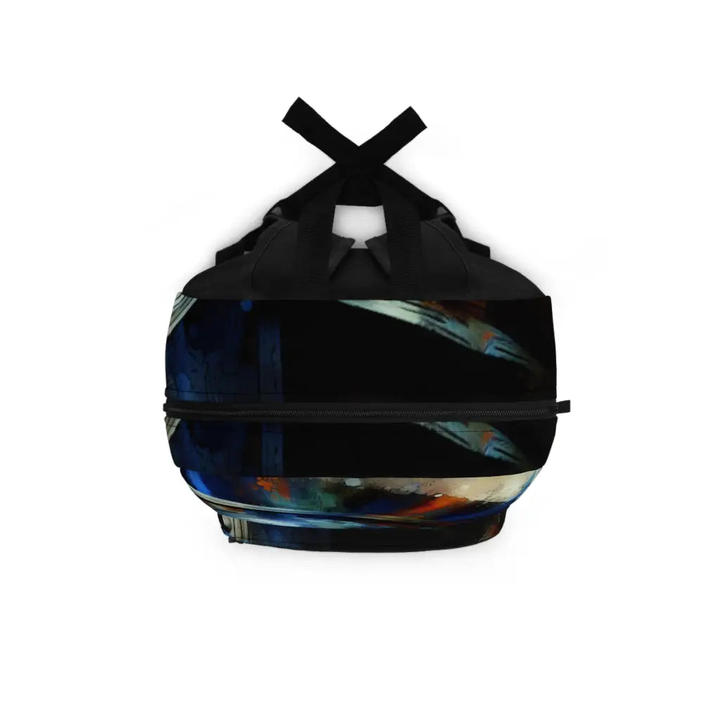 Warrior in Blue Paint Splatter Art Backpack One size Bags