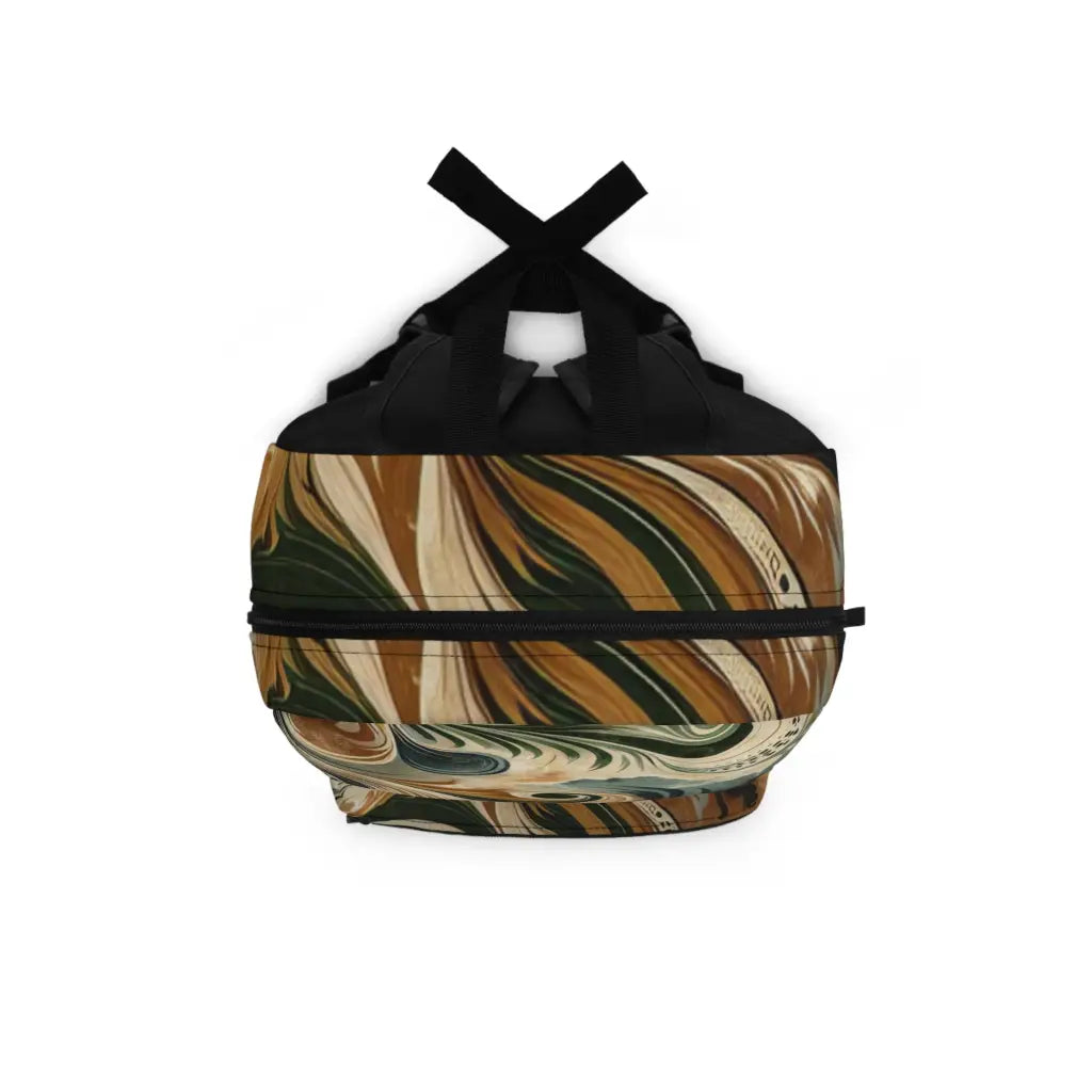 Whirling Nature Patterns in Olive and Sepia Backpack