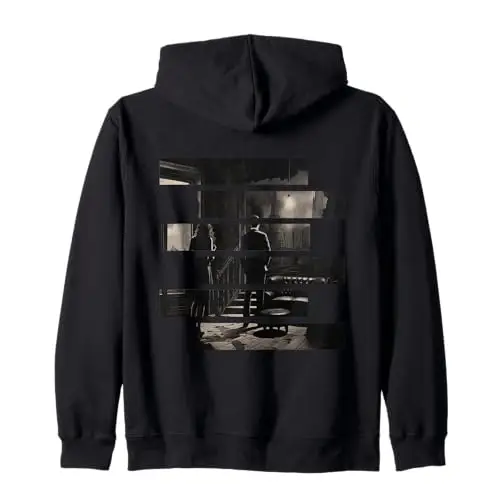 Whispers in the Smoke: Silent Confrontation Zip Hoodie