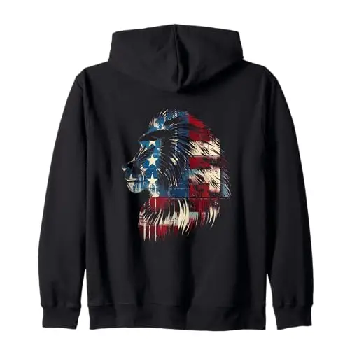 Wild Patriot: Celebrating Animal Patriotism Zip Hoodie