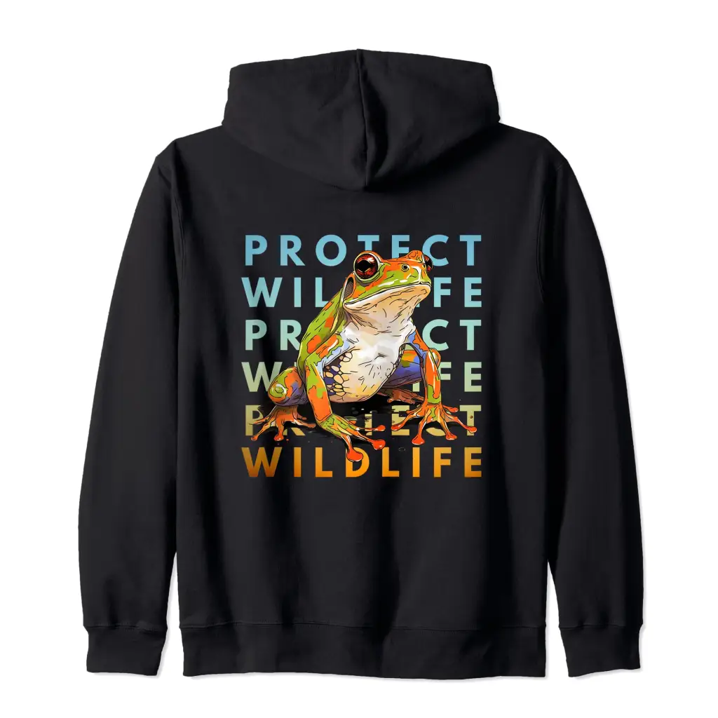 Wildlife Defender: Protecting Frogs Zip Hoodie Apparel