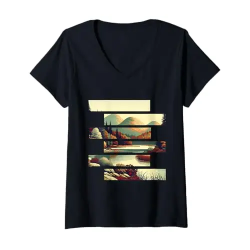 Womens Autumnal Harmony: Reflections of a Mountain Lake V