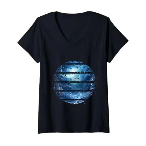 Womens Frozen Horizon: Shattered Serenity V Neck T Shirt