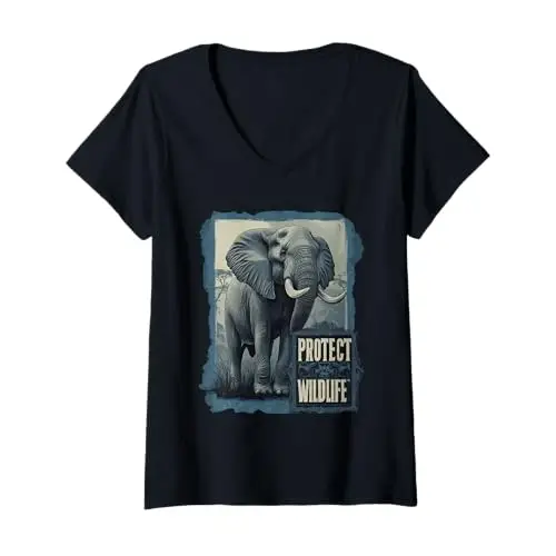 Womens Majestic Guardian of the Wild V Neck T Shirt Apparel