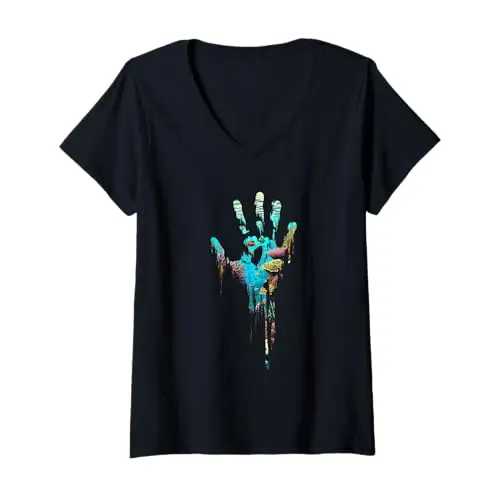 Womens Oceans in Our Hands: The Fragility of Life V Neck T