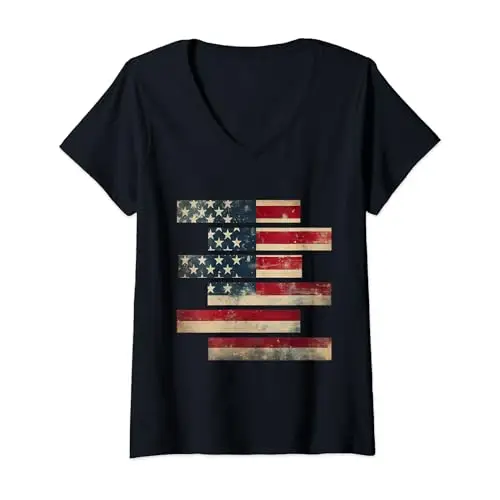 Womens Rustic Timeless Patriotic Threads of Stripes