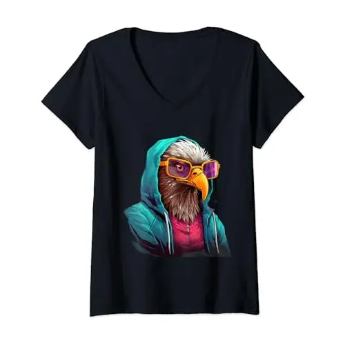 Womens Urban Drip Streetwear Hip Hop Eagle Hustle Money