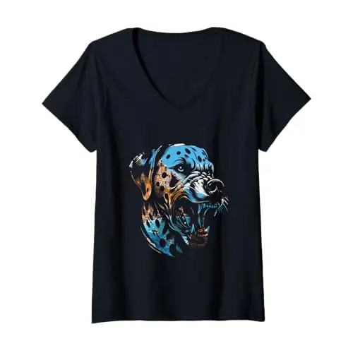 Womens Urban Sentinel: The Watchful Guardian V Neck T Shirt