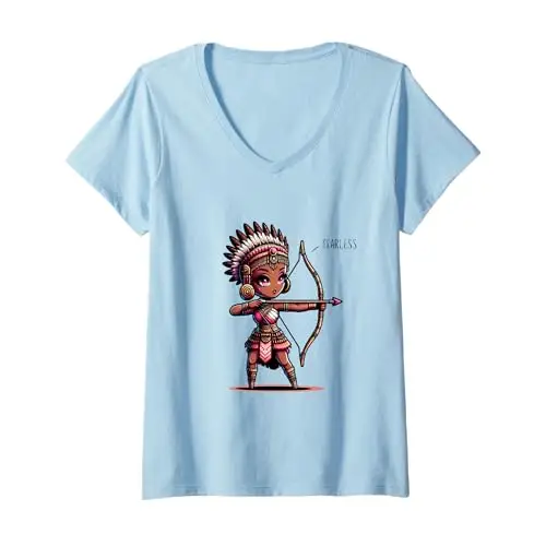 Womens Warrior Spirit: Archer of Courage V Neck T Shirt