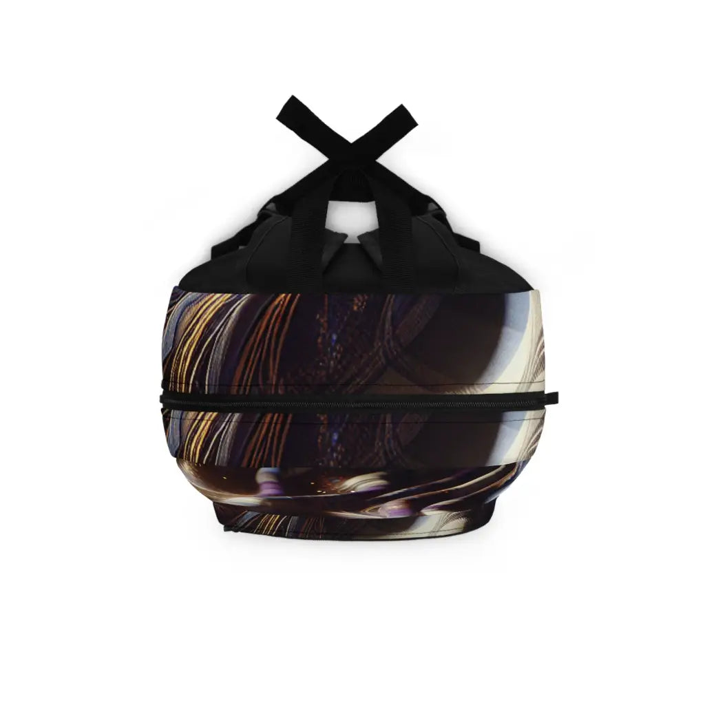 Woven Whirls of Gold and Navy Backpack One size Bags