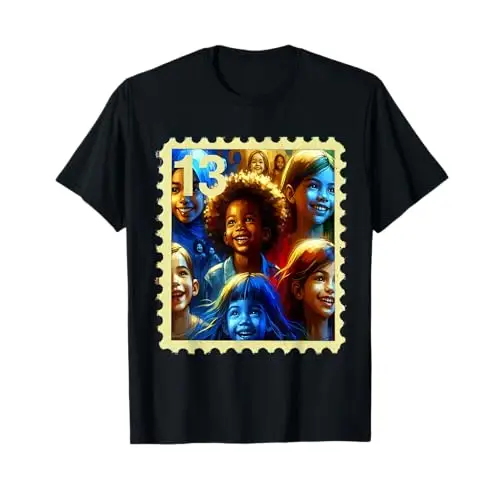 Young Inspiring Faces of Joy – Stamp No. 13 T Shirt Apparel