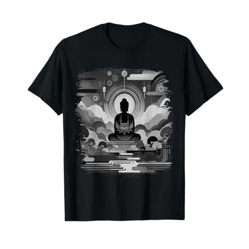 Zen Horizon: Monochrome Meditation T Shirt Apparel