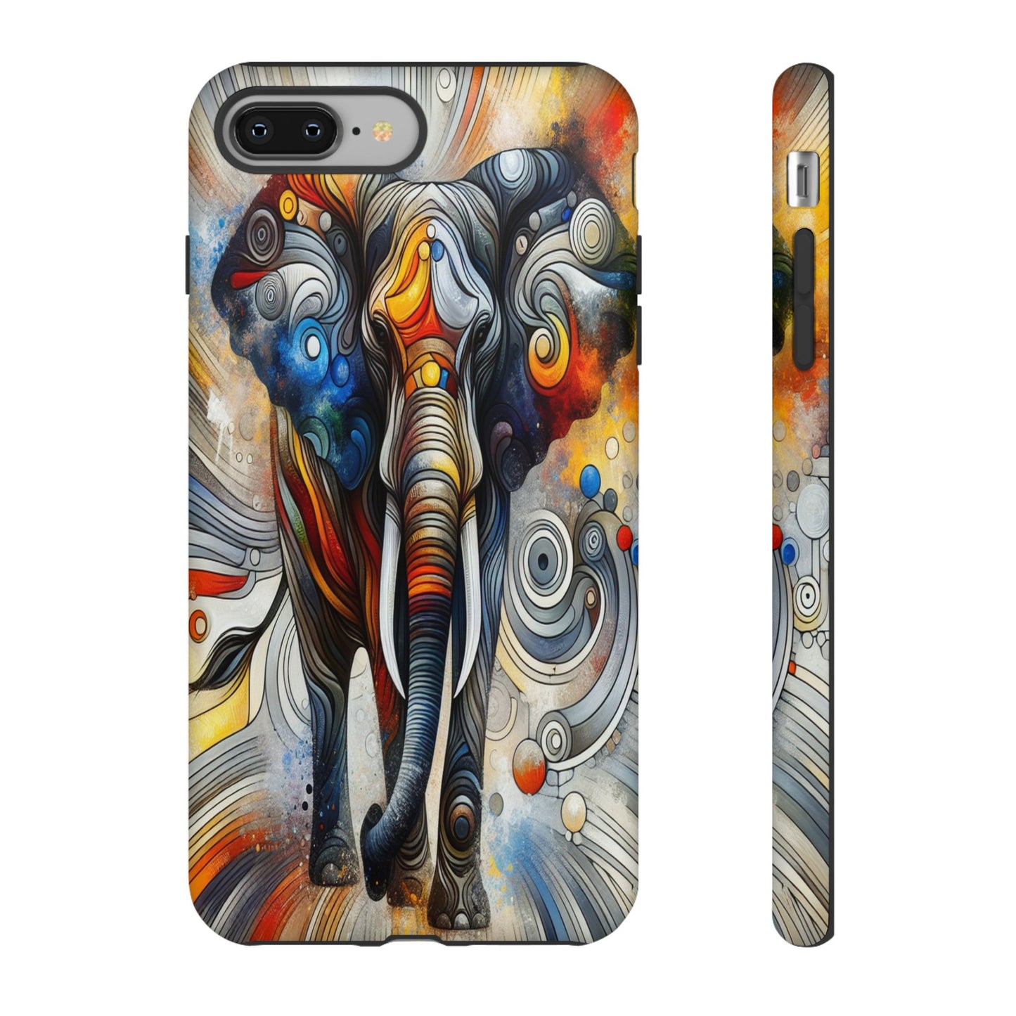Protective Elephant in Swirling Colors Iphone Case Compatible With Iphone 16 15 14 - Phone Cover
