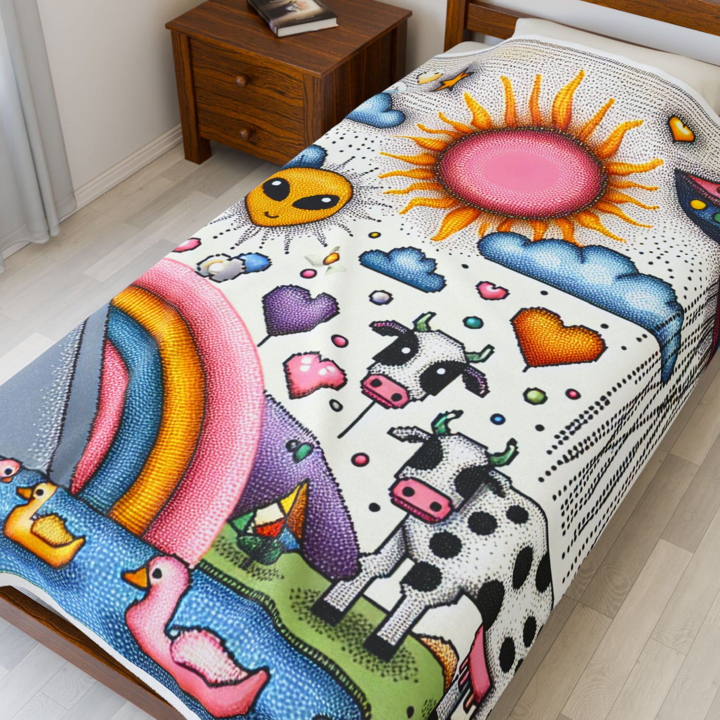 Whimsical Wonderland Scene - Plush Blanket
