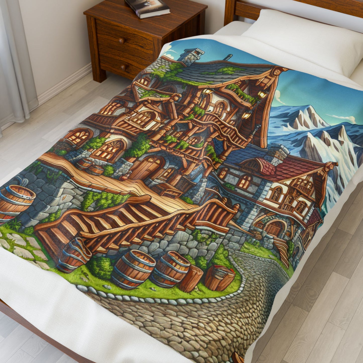 Alpine Hamlet Charm- Plush Blanket