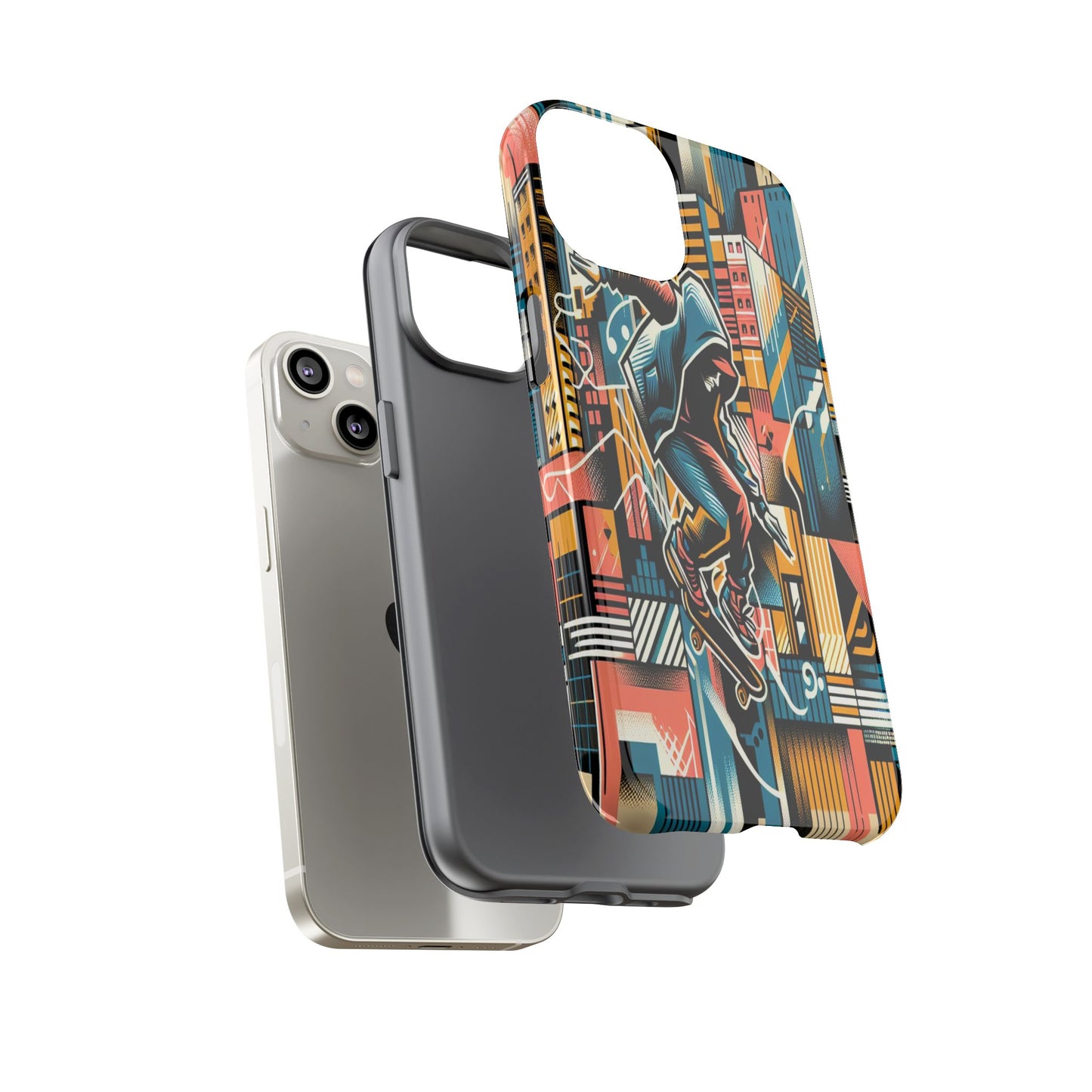 Skater in the Cityscape - Phone Case
