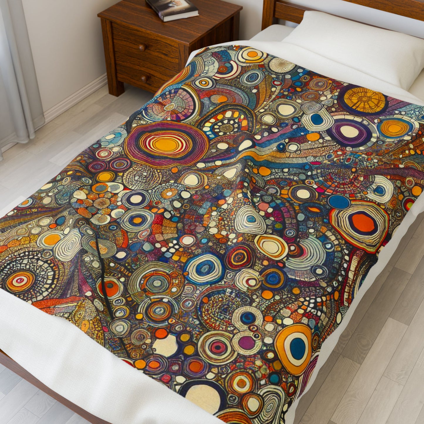 Cosmic Circles Dance - Plush Blanket