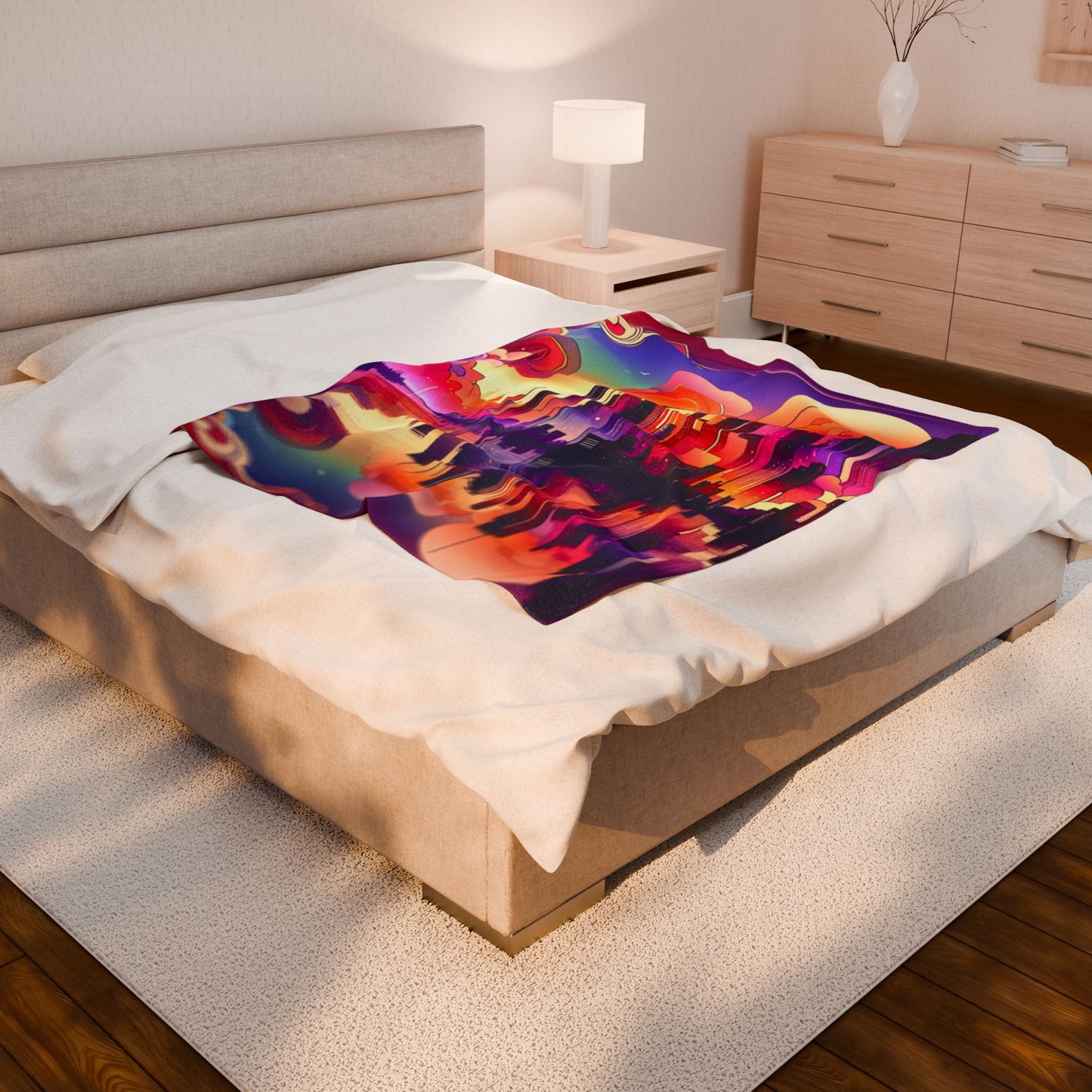 Skyline Reverie in Hues - Plush Blanket