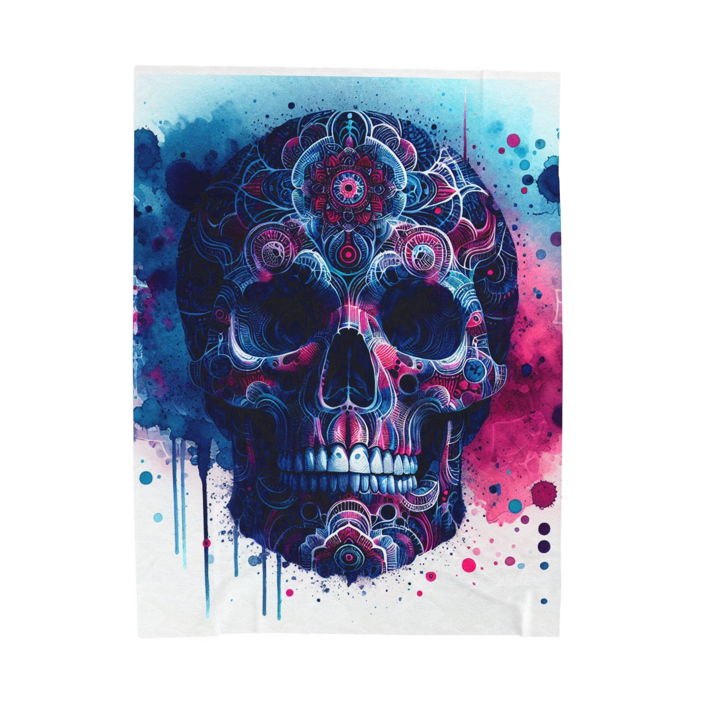 Mystic Mosaic Skull Creation - Plush Blanket