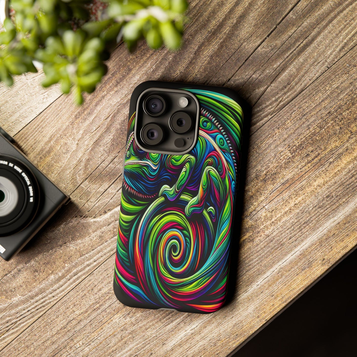 Chameleon in a Kaleidoscope Maze - Phone Case