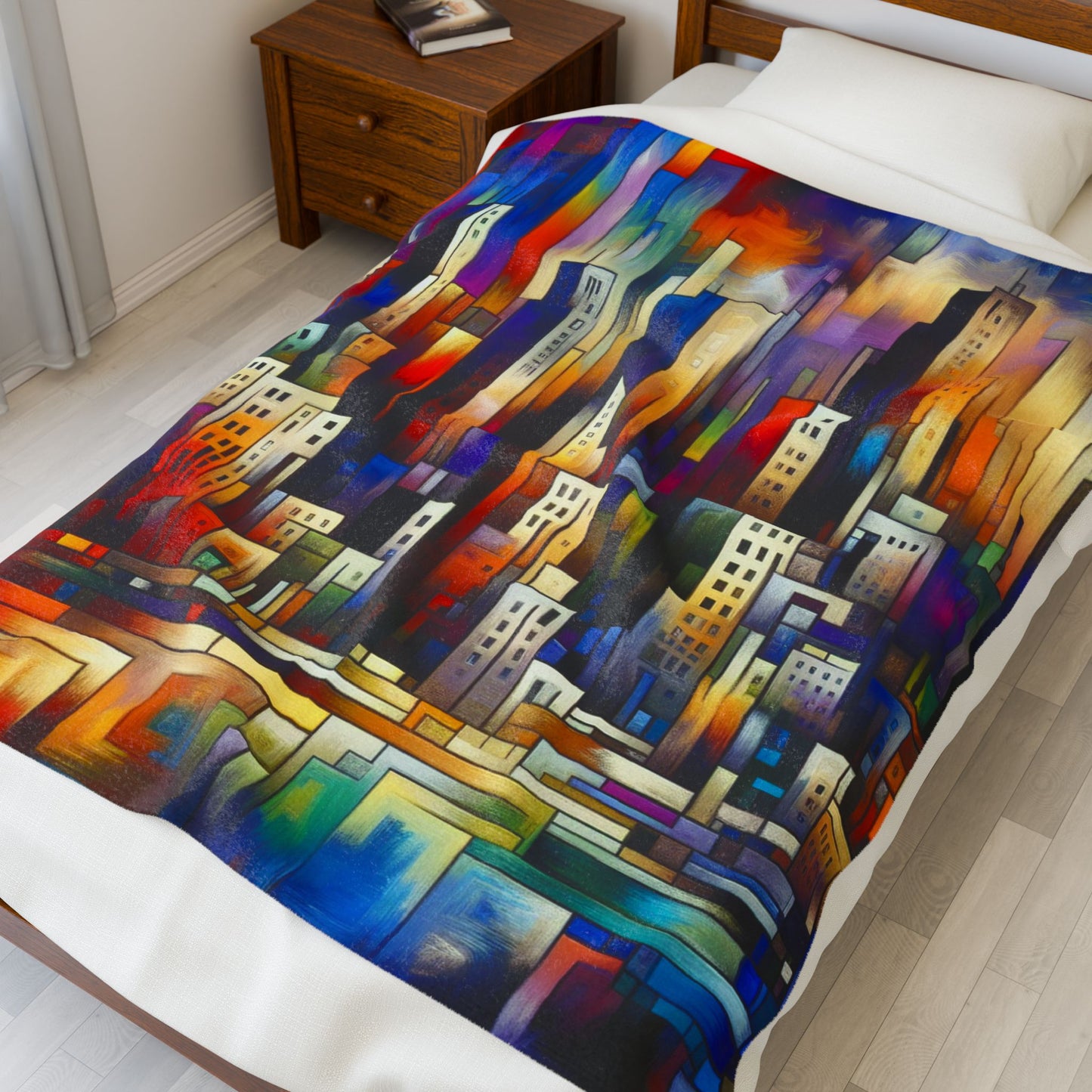 Cityscape Infused with Color- Plush Blanket