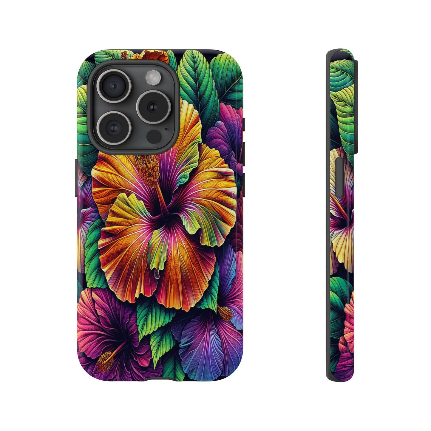 Custom ProtectiveColorful Hibiscus RadianceIphone Case Compatible With Iphone 16 15 14 - Phone Cover