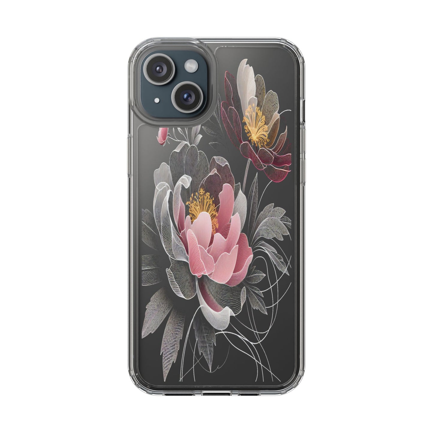 Transparent Petals in Motion Iphone Case Compatible With Iphone 16 15 14 - Clear Phone Cover