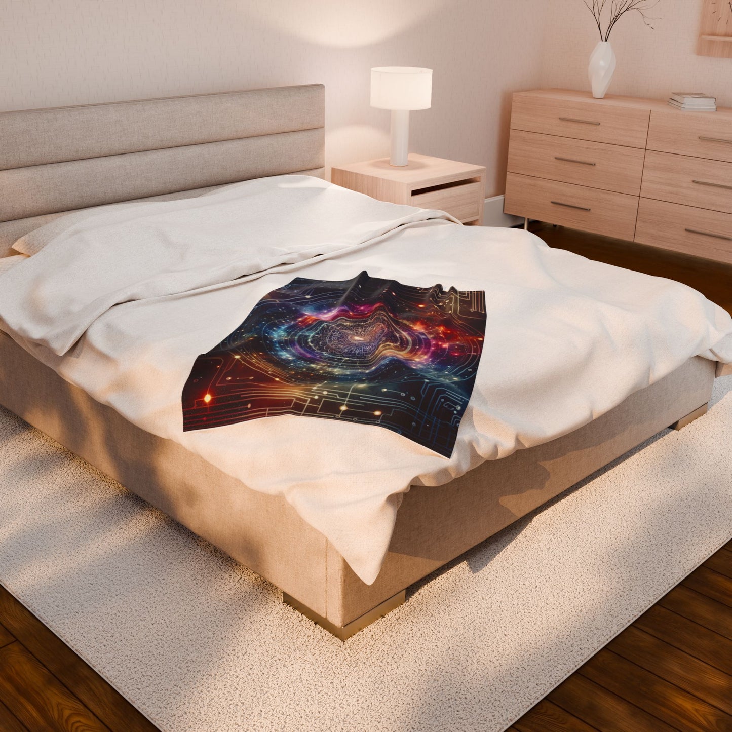 Galactic Mandala Illuminations - Plush Blanket