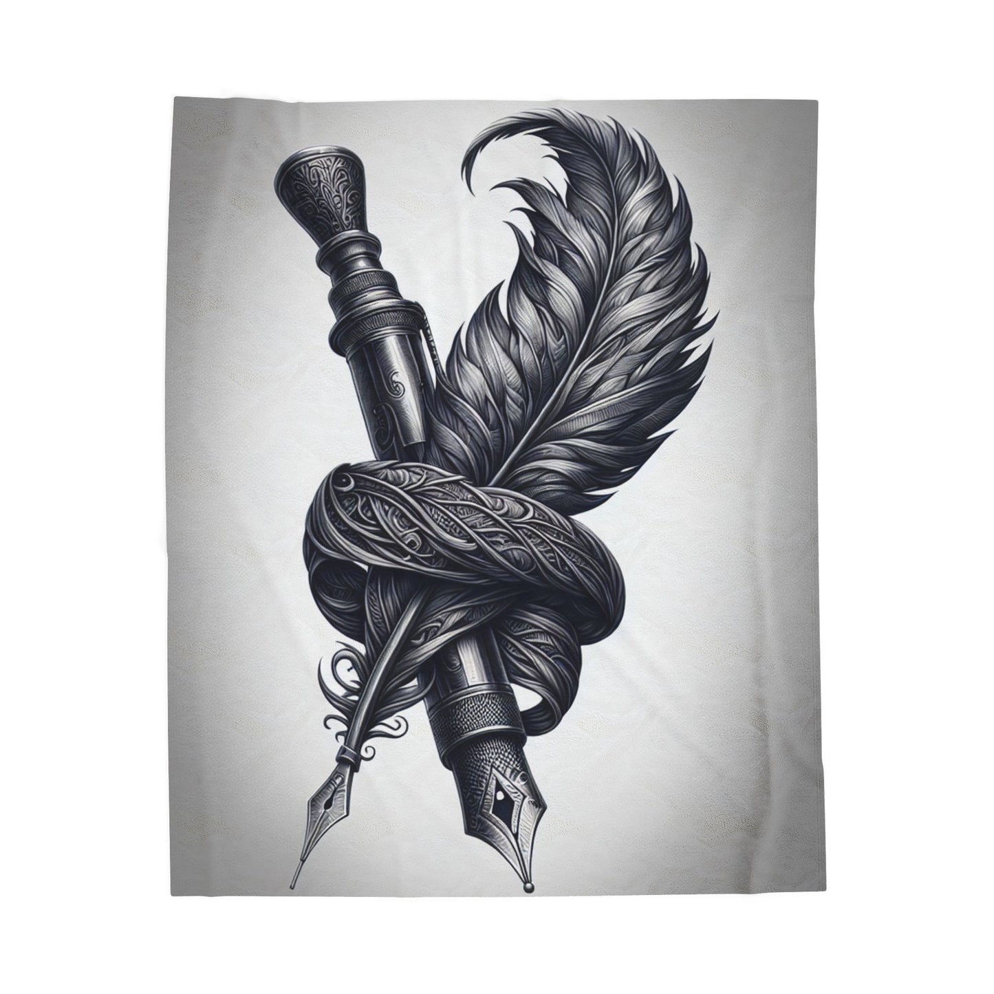 Inked Quill and Nib Knot- Plush Blanket