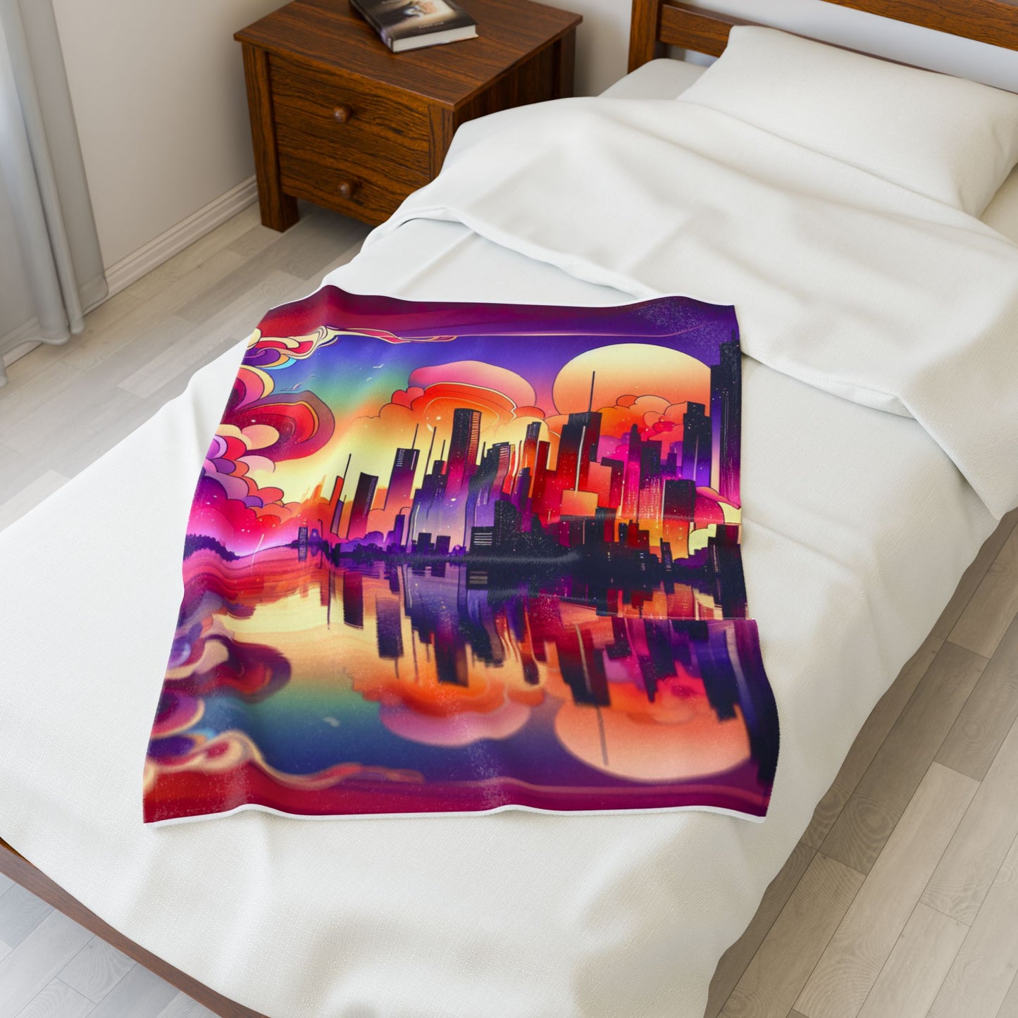 Skyline Reverie in Hues - Plush Blanket