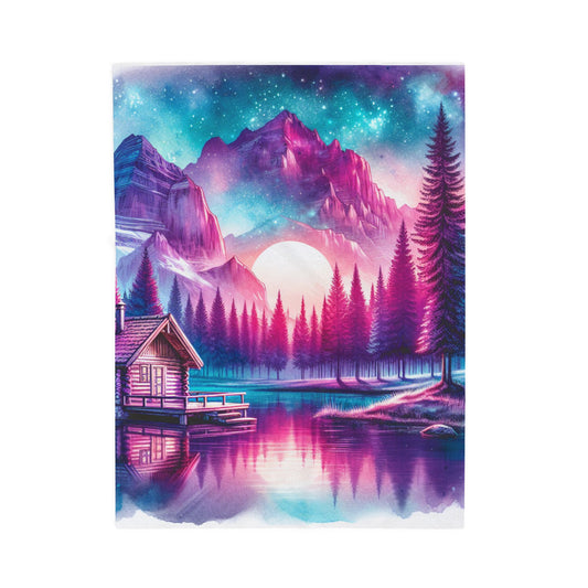 Dreamlike Mountain Retreat - Plush Blanket