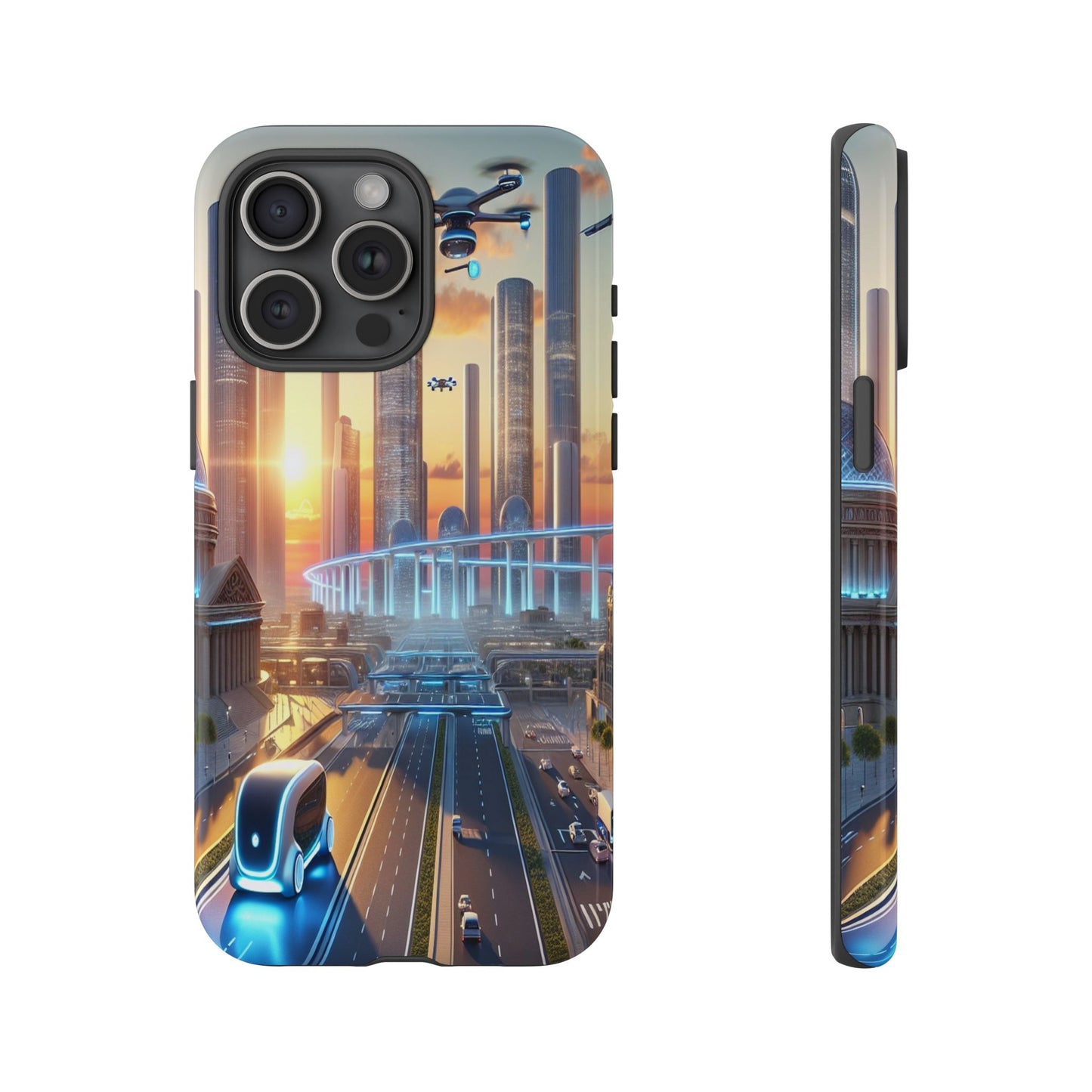 Futuristic Cityscape Unveiled - Phone Case