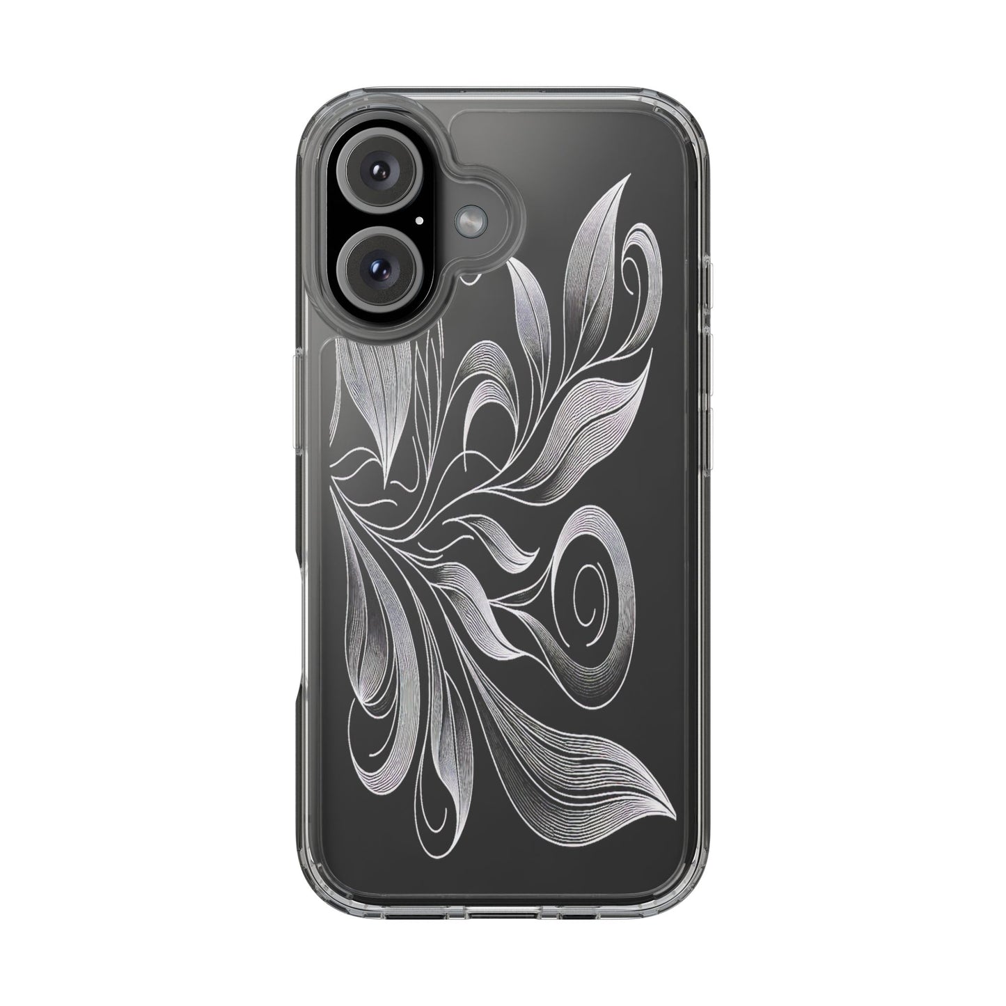 Transparent Nature's Embrace in Linework Iphone Case Compatible With Iphone 16 15 14 - Clear Phone Cover