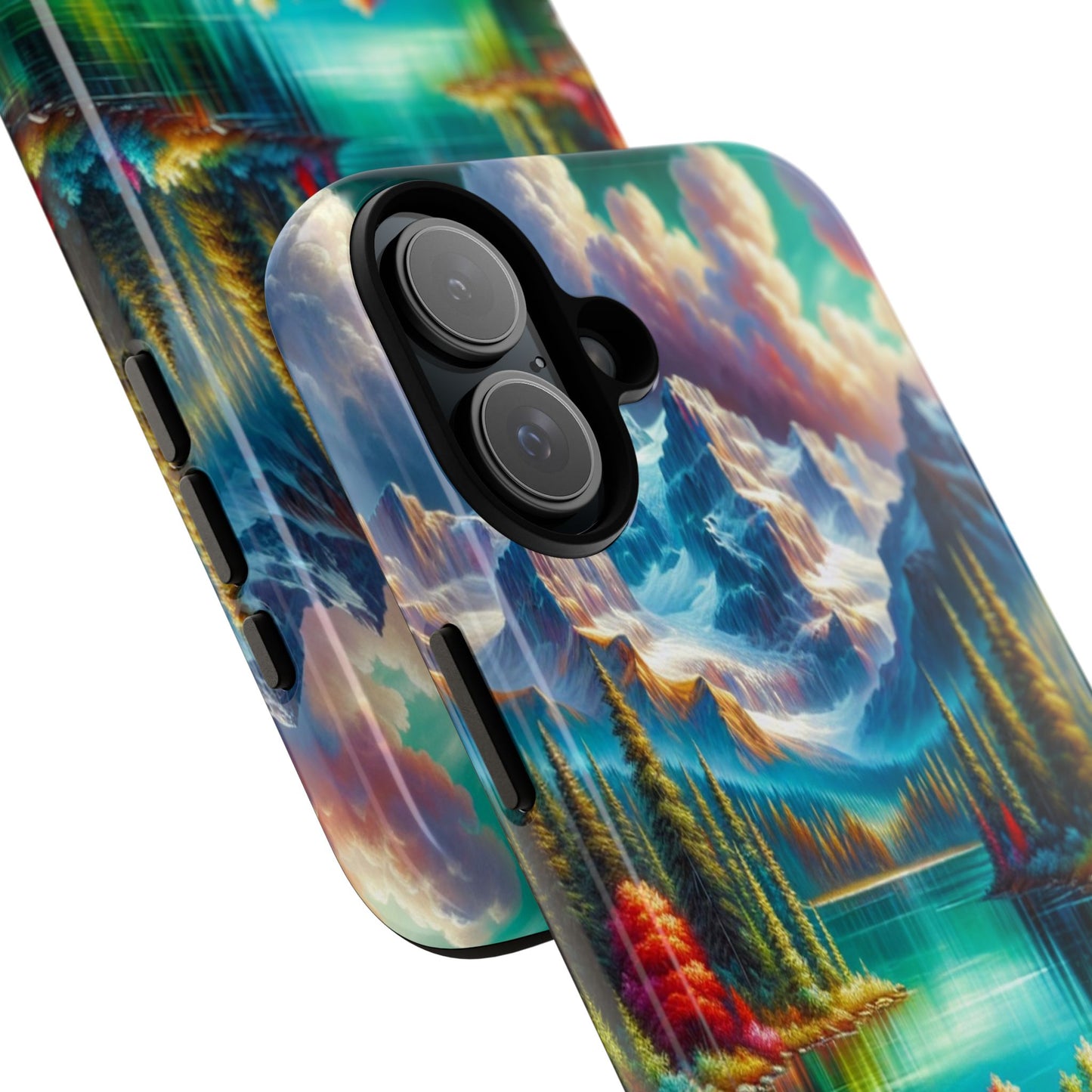 Colorful Mountain Lake Scene - Phone Case