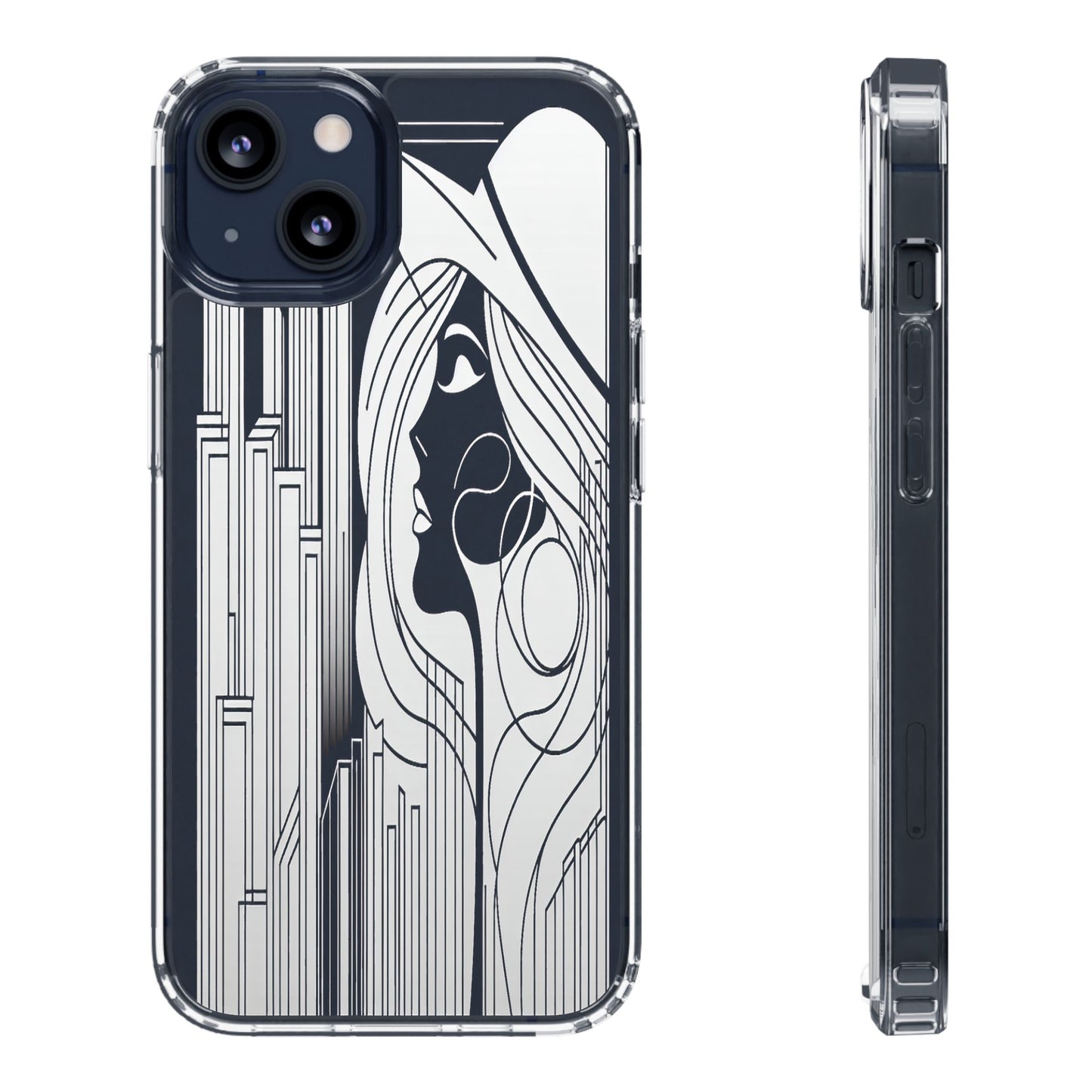 Transparent Silhouette of a Modern Vision Iphone Case Compatible With Iphone 16 15 14 - Clear Phone Cover
