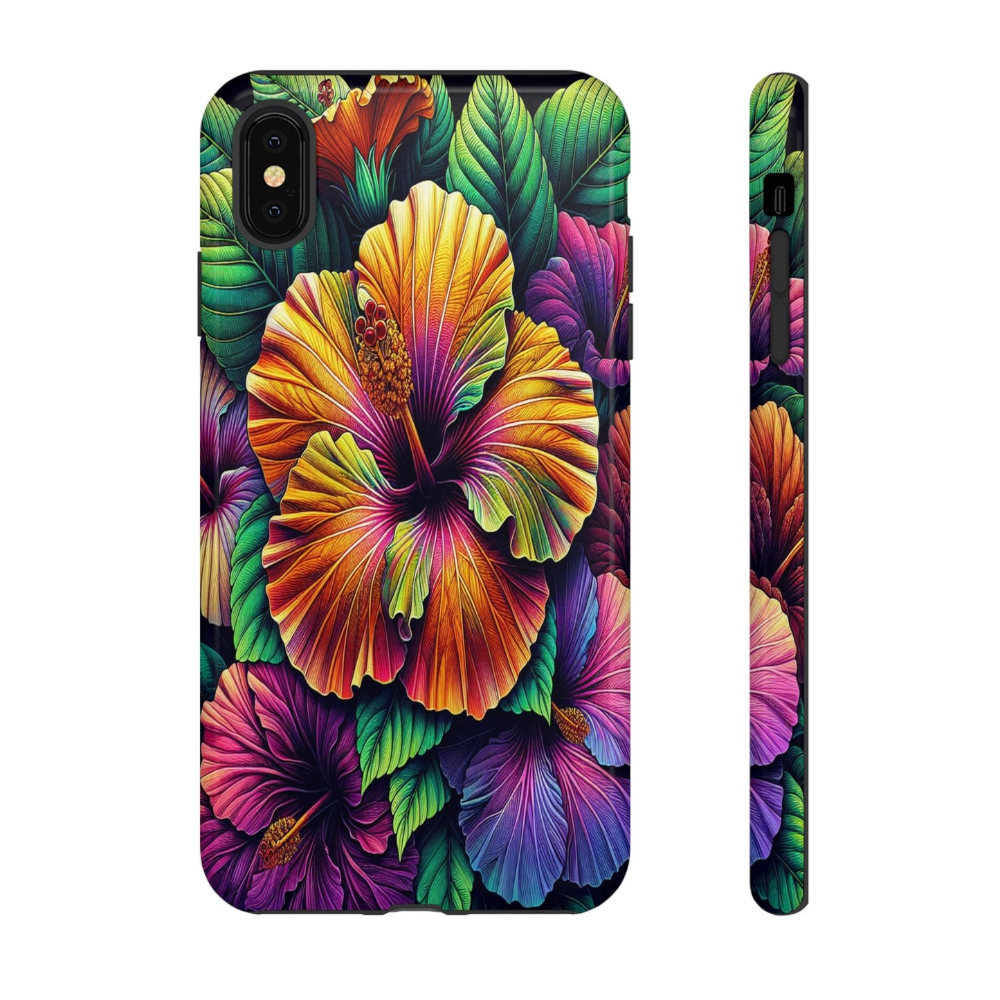 Custom ProtectiveColorful Hibiscus RadianceIphone Case Compatible With Iphone 16 15 14 - Phone Cover