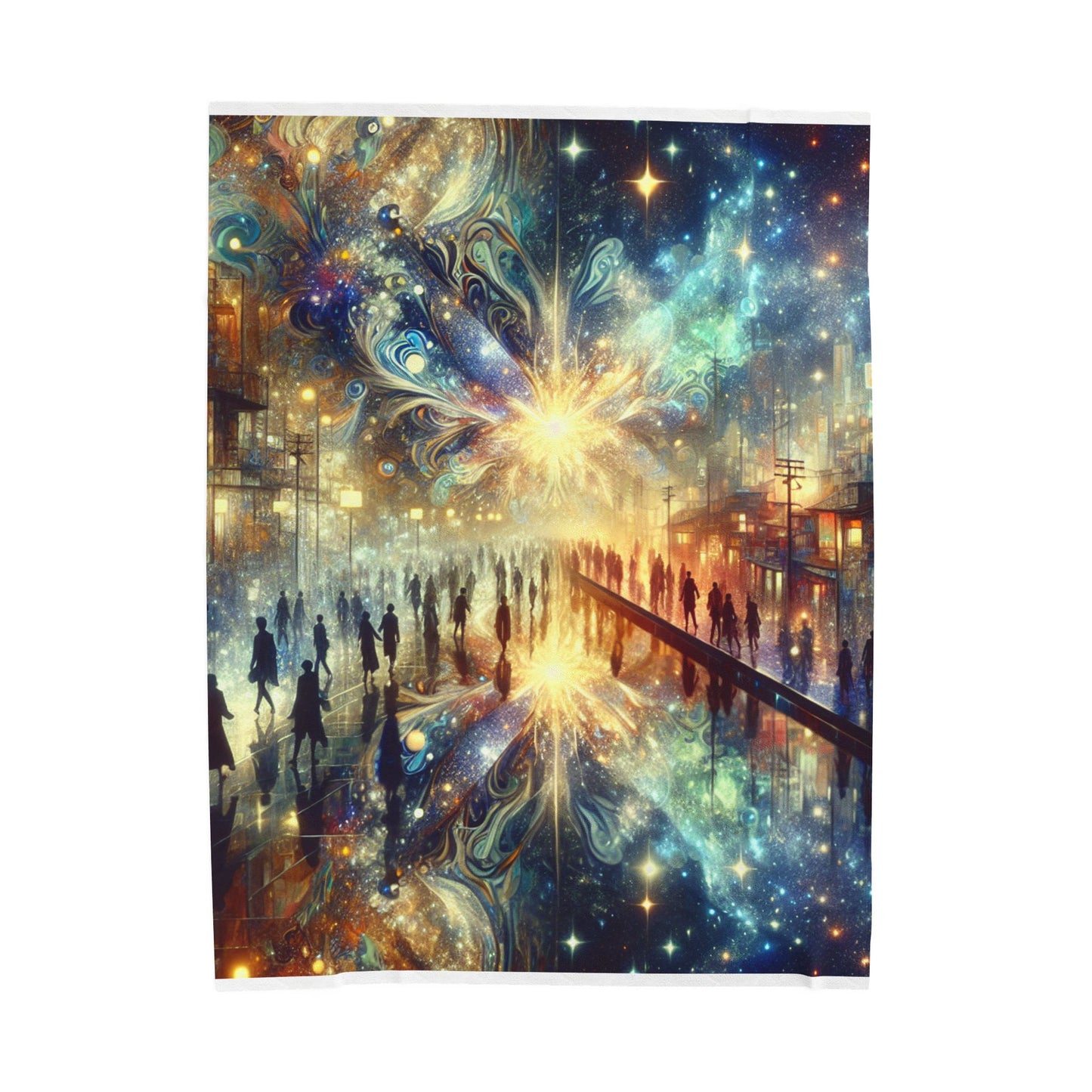 Stellar Convergence in the City- Plush Blanket