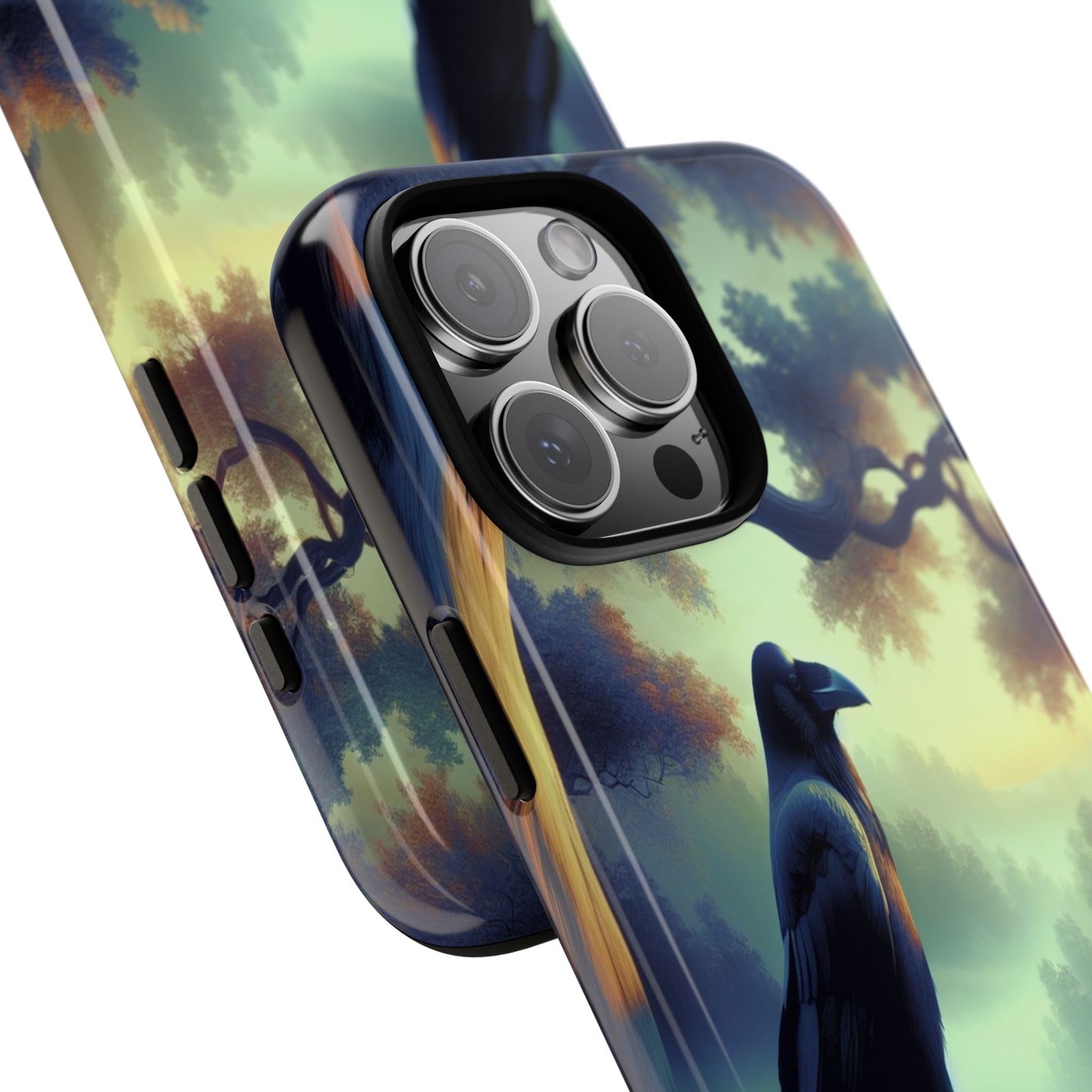 Raven in the Misty Forest - Phone Case