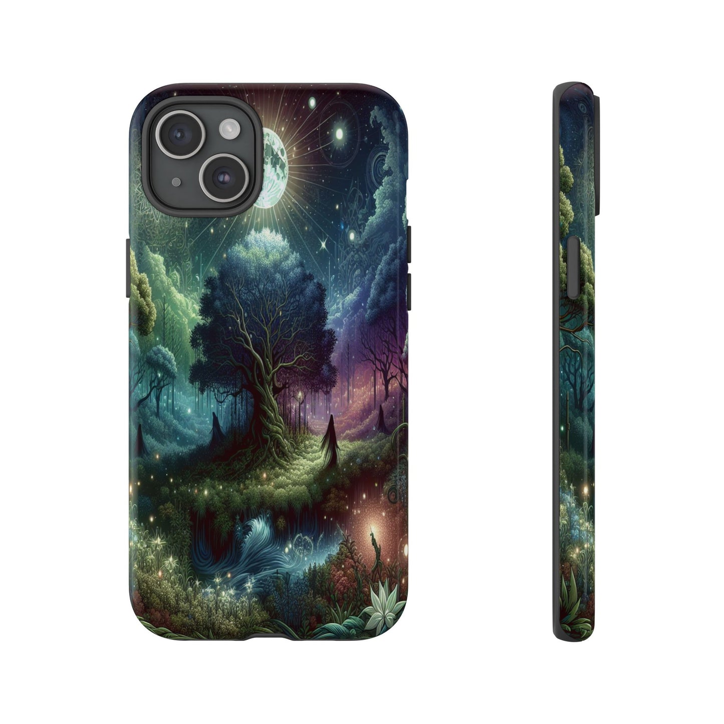Luminous Forest Nightscape - Phone Case