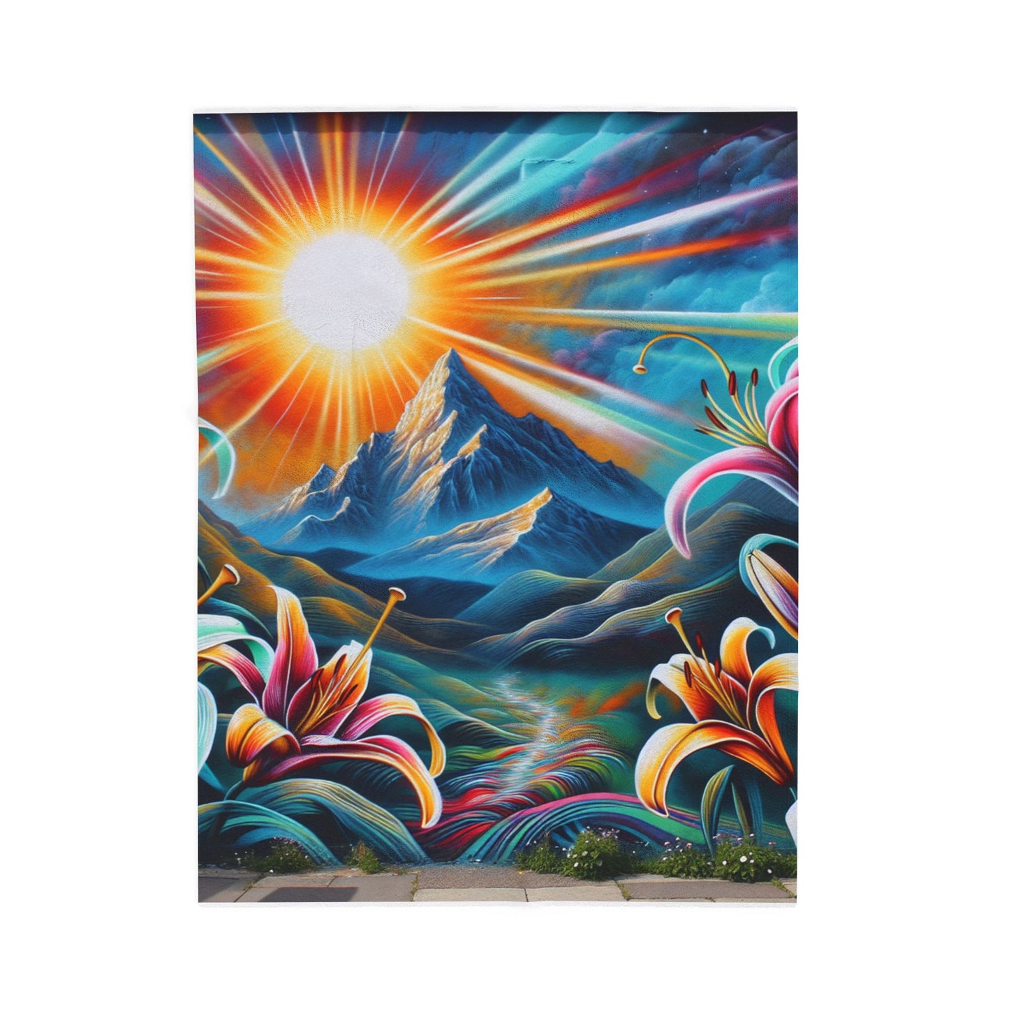 Radiance in a Floral Vista - Plush Blanket