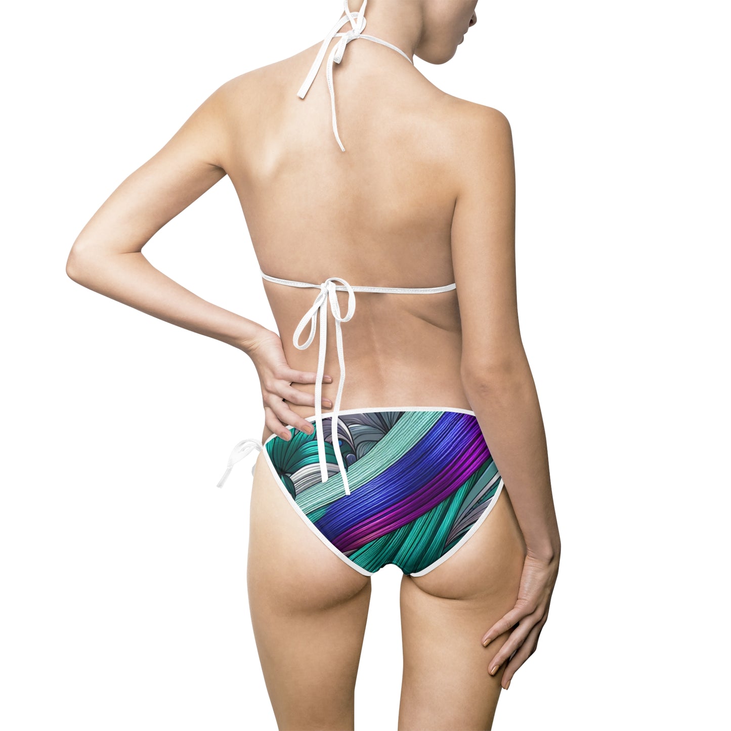 Women's Ocean Whirls and Botanical Swirls Bikini Swimsuit