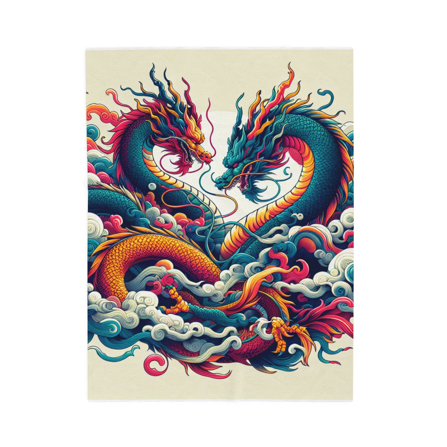 Dragon Dance in the Clouds - Plush Blanket