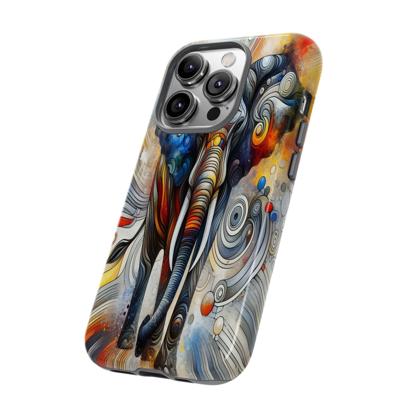 Protective Elephant in Swirling Colors Iphone Case Compatible With Iphone 16 15 14 - Phone Cover
