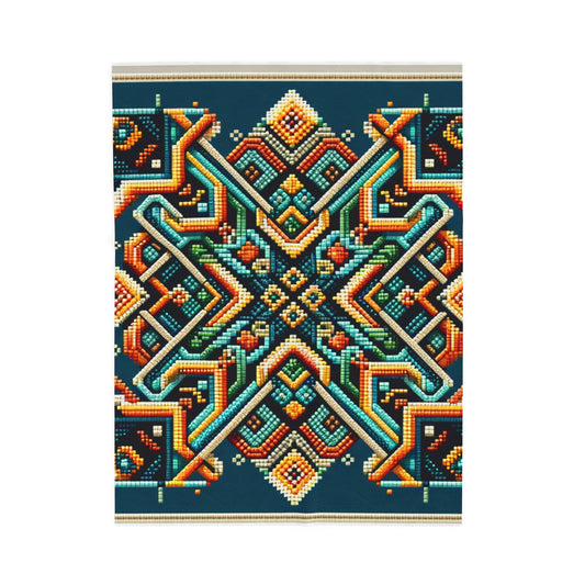 Intricate Puzzle Patterns - Plush Blanket