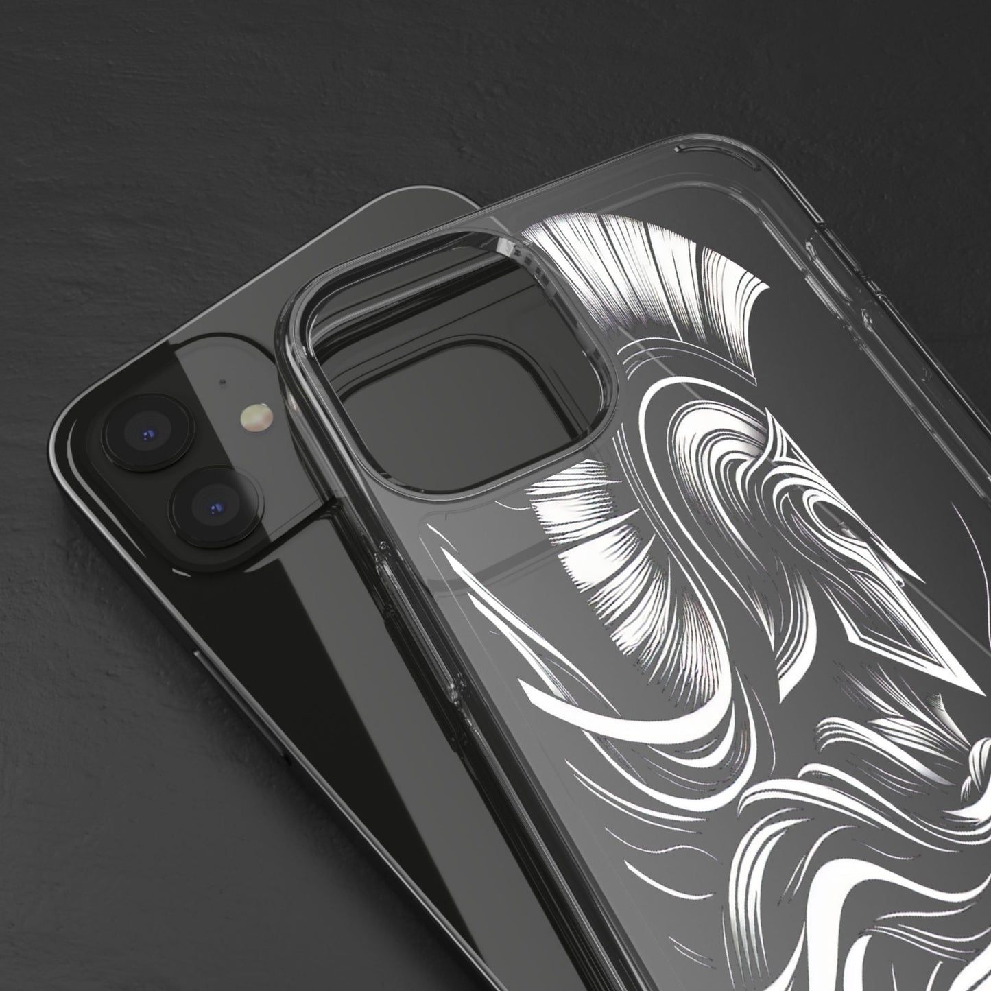 Transparent Helmeted Sentinel in Monochrome Motion Iphone Case Compatible With Iphone 16 15 14 - Clear Phone Cover