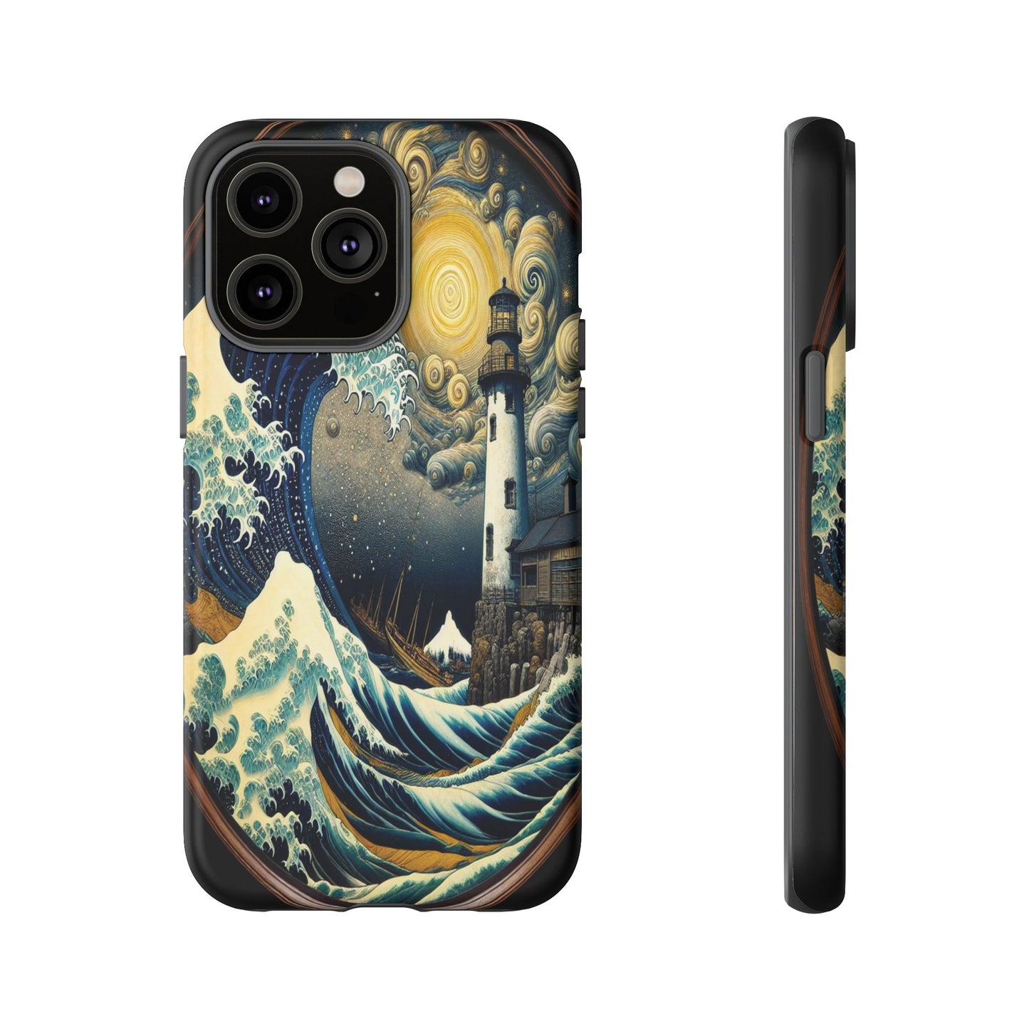 Protective Lighthouse Amidst Celestial Waves Iphone Case Compatible With Iphone 16 15 14 - Phone Cover