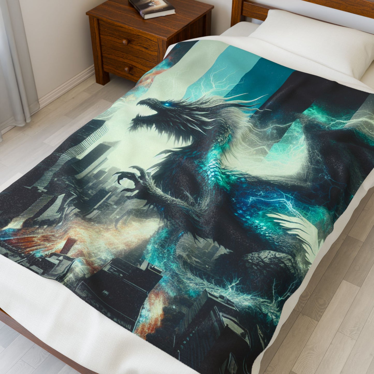 Electric Dragon Fury Unleashed - Plush Blanket