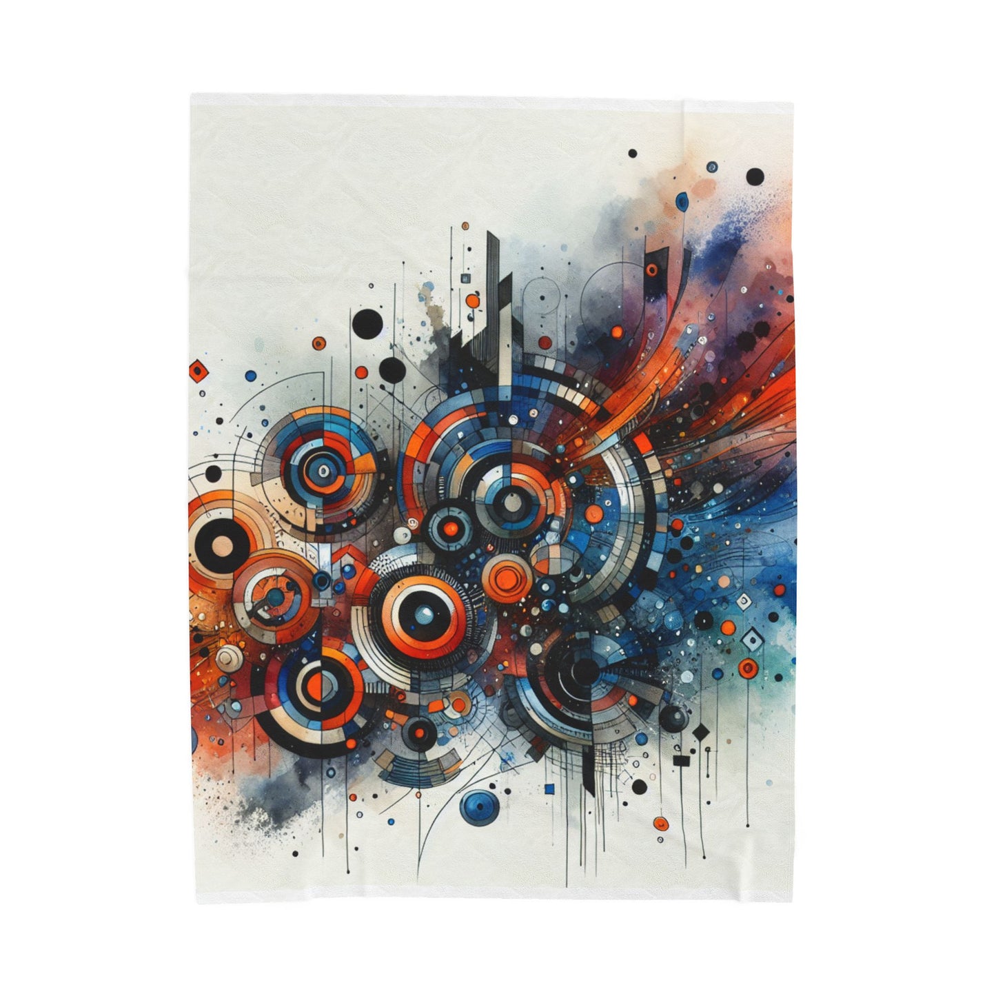 Circular Nexus in Motion - Plush Blanket